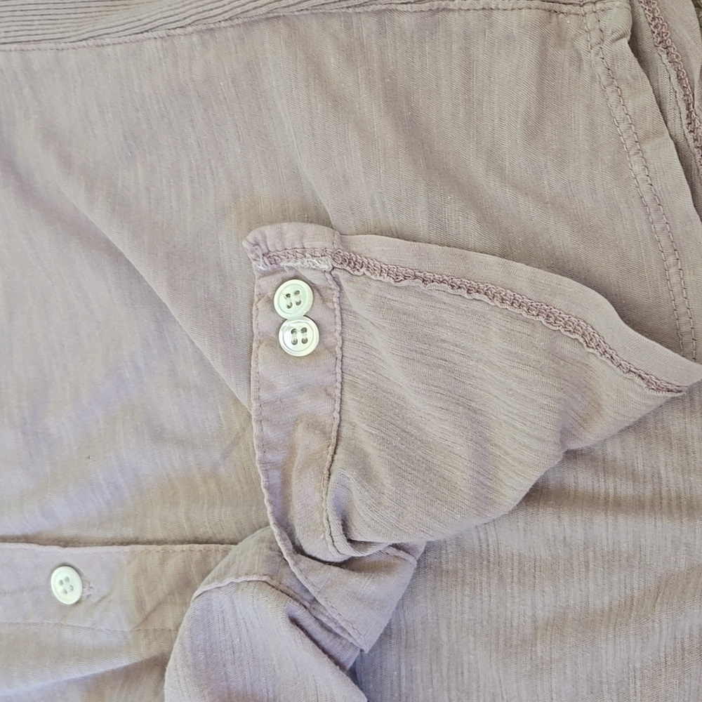 James Perse Pale Pink Slub Side Panel Button Camp Shirt  Size 4 or XL - Picture 15 of 15
